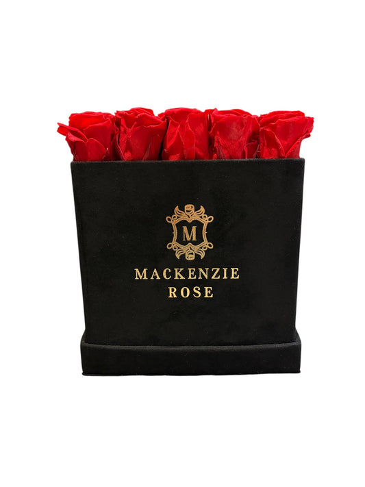 17 - 18 Luxury Preserved Roses in Large Square Velvet Box
