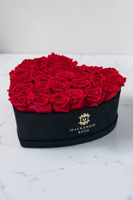 30 Diamond Roses in Velvet Black Box
