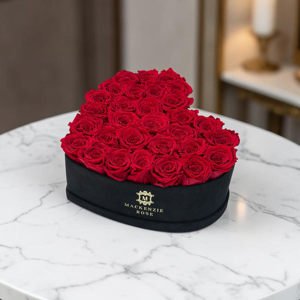 30 Diamond Roses in Velvet Black Box
